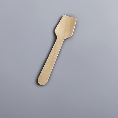 100 Pack Mini Wooden Spoons Disposable Square End Tasting Spoon Small for Ice Cream