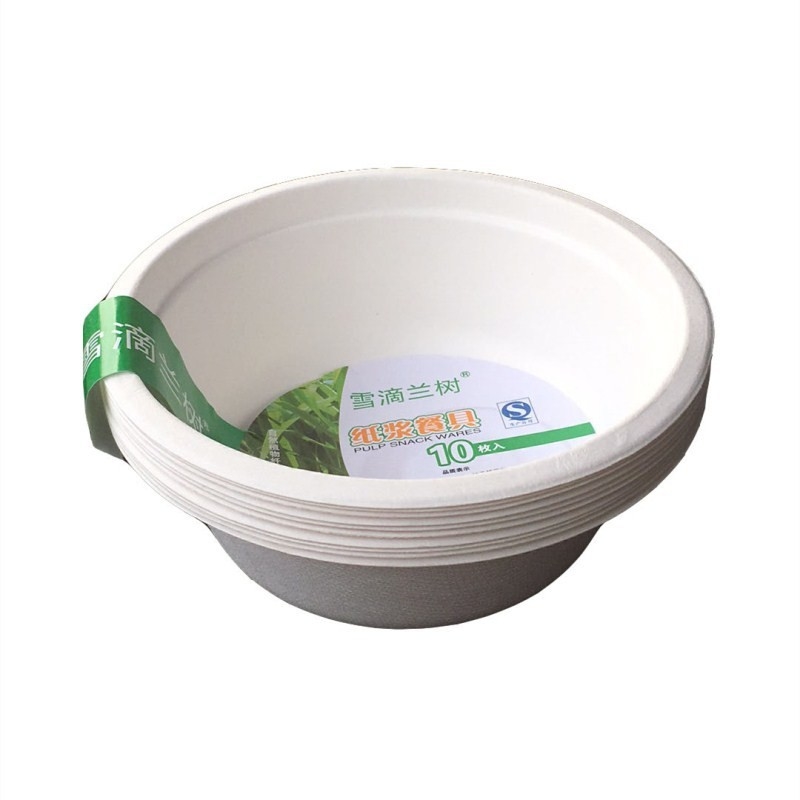 Disposable Sugarcane Pulp Bowl Barbecue Household Picnic 17oz Disposable Bowl